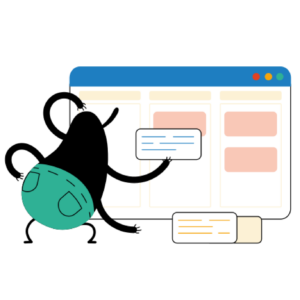 Character distributes tasks on a kanban board